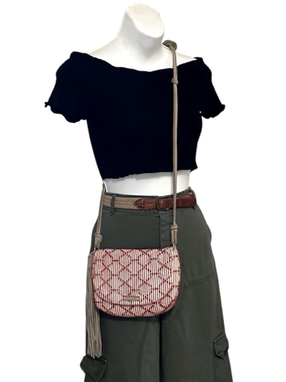 TOMS Crossbody Small Canvas Embroidered Fabric Bag Purse